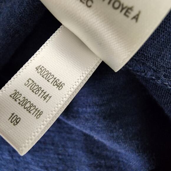 Chico's Womens Top Knit Button 3/4 Tab Sleeve Blue Pockets Collared Size 2 Large - Picture 10 of 10